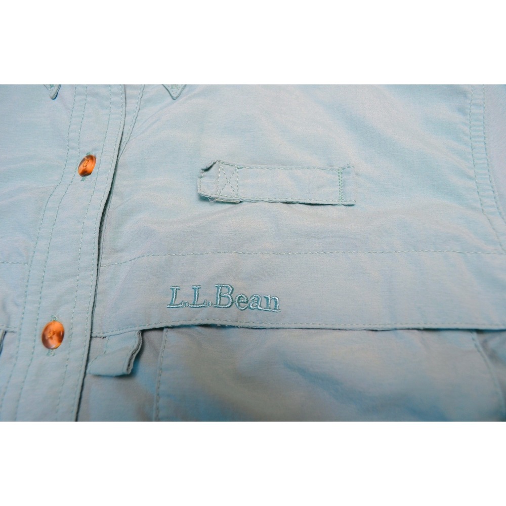 Title for Listing L.L.Bean Tropicwear Fishing Shirt Blue Button Front Womens M - Picture 5 of 7